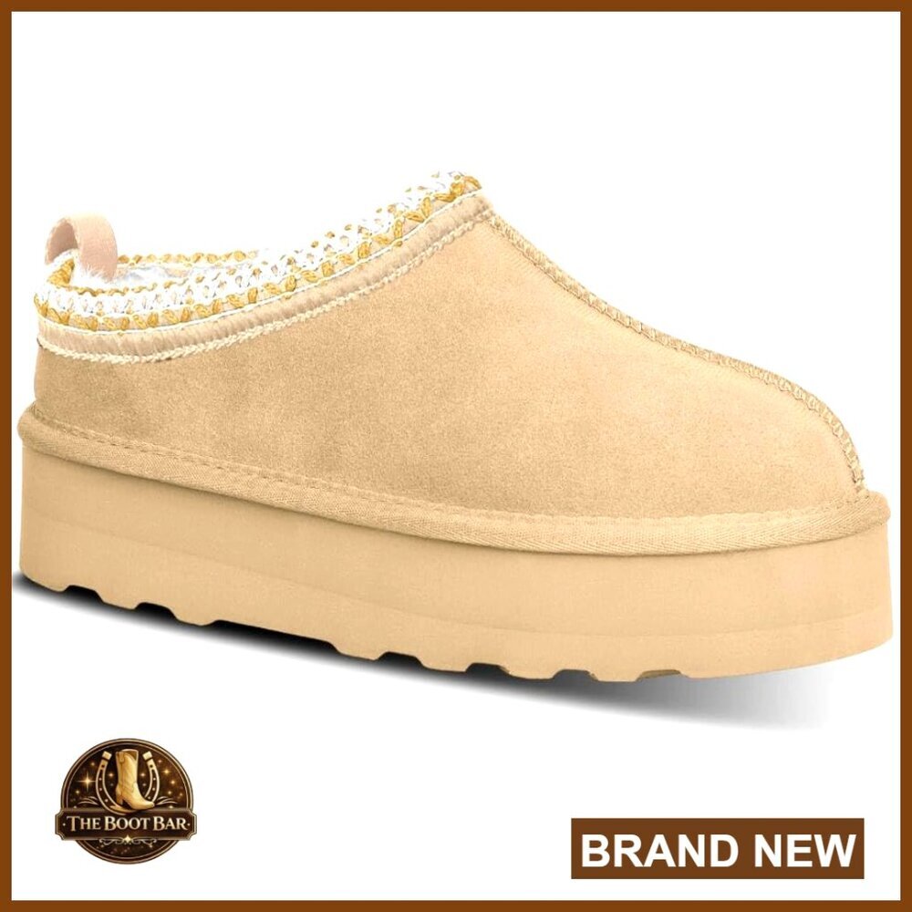 Platform Mini Boots Fur Lined Slippers Anti-Slip Winter House Shoes